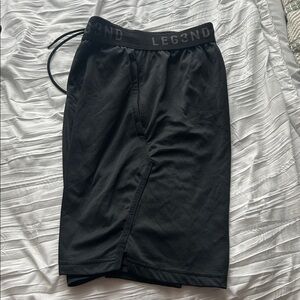 Legend L Black polyester 7 inch inseam Athletic Shorts